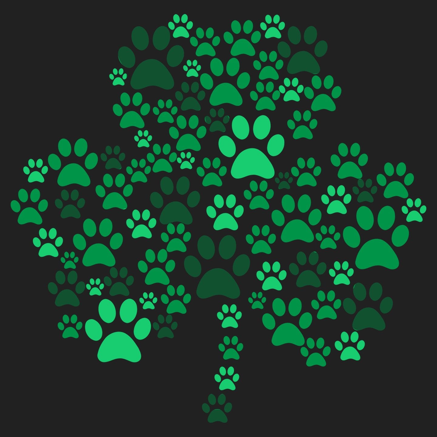 Green Lab Paw Shamrock - Women's Fitted T-Shirt