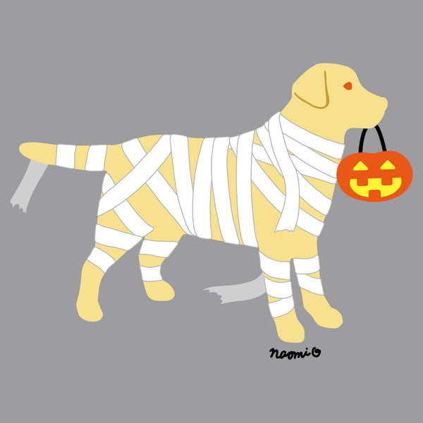 Yellow Lab Mummy Trick or Treater - Adult Unisex Long Sleeve T-Shirt
