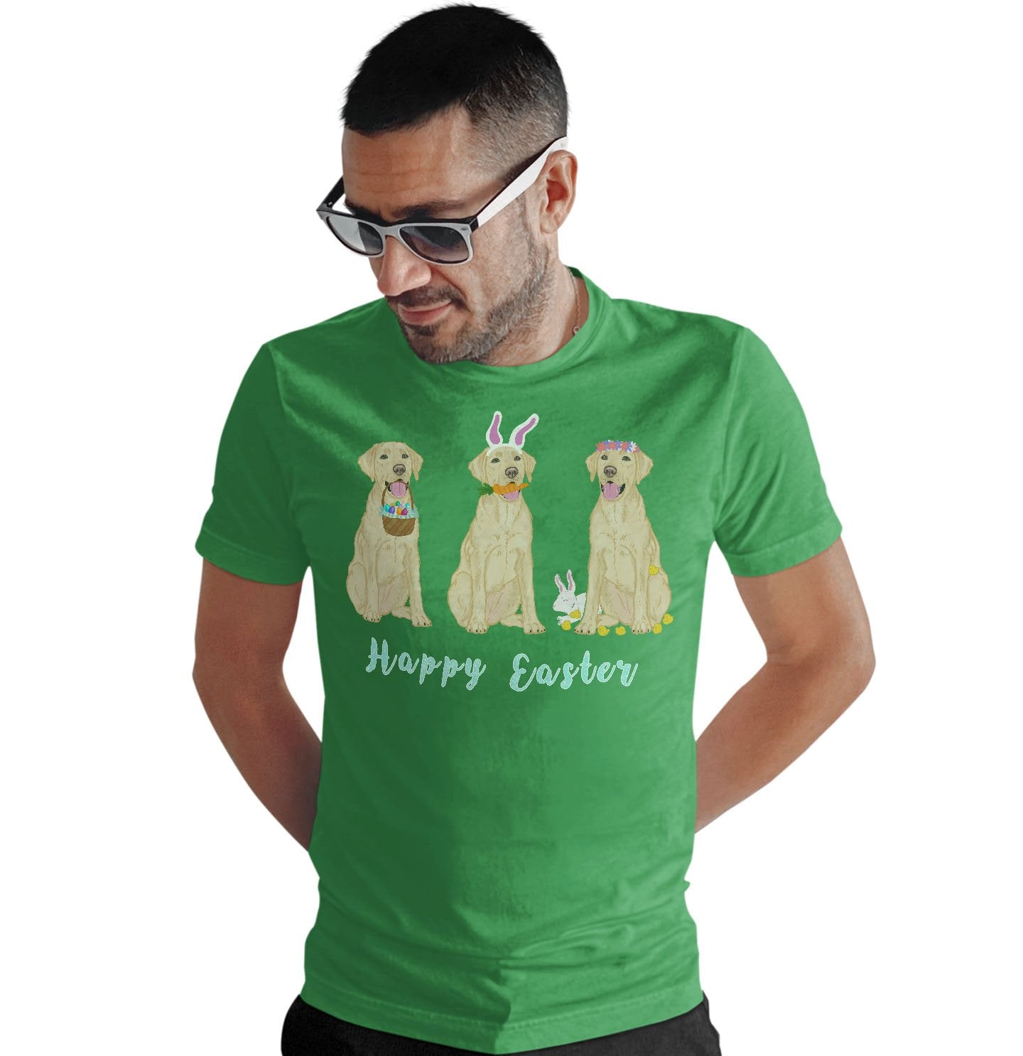 Easter Yellow Labrador Line Up - Adult Unisex T-Shirt