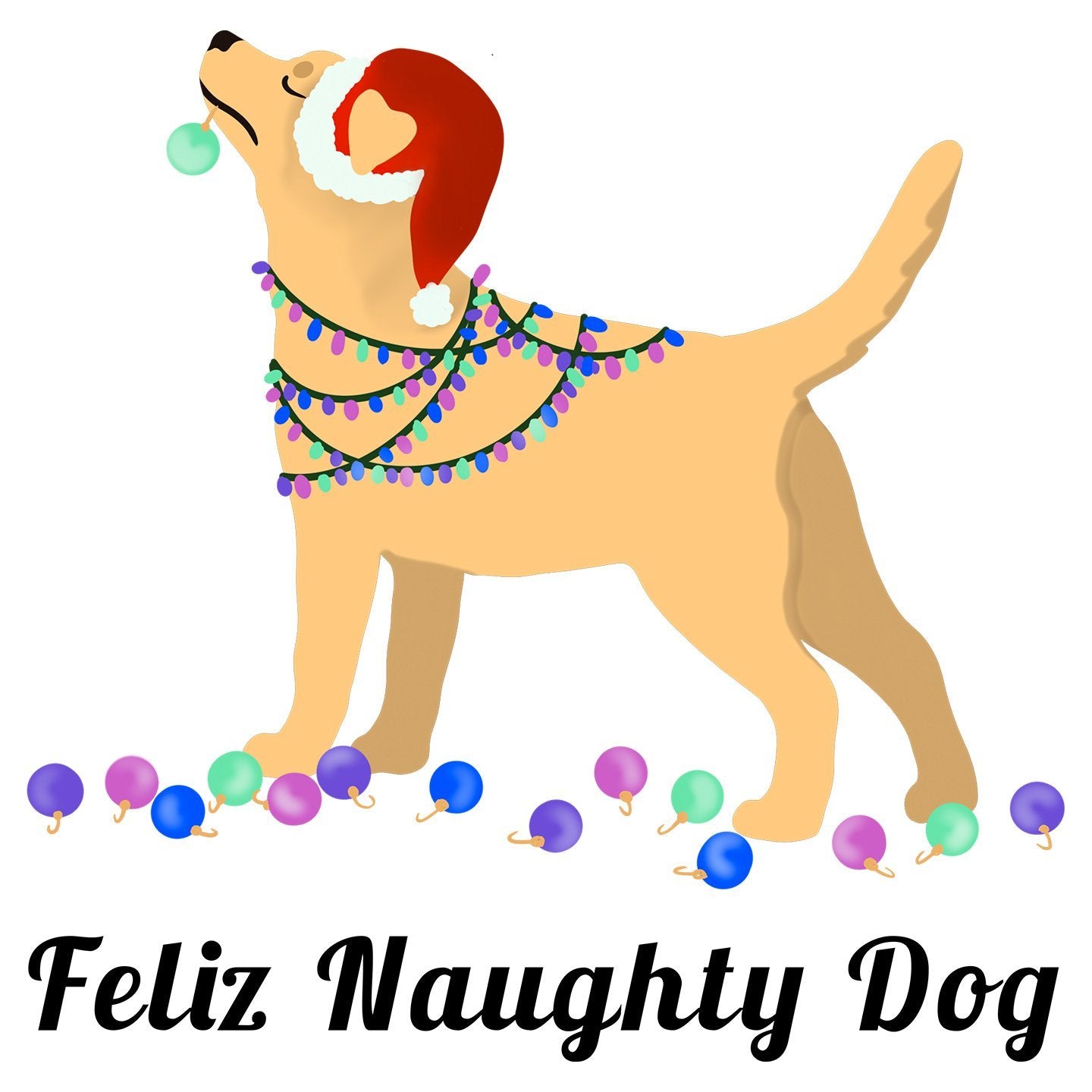 Feliz Naughty Dog Yellow Lab - Women's V-Neck T-Shirt