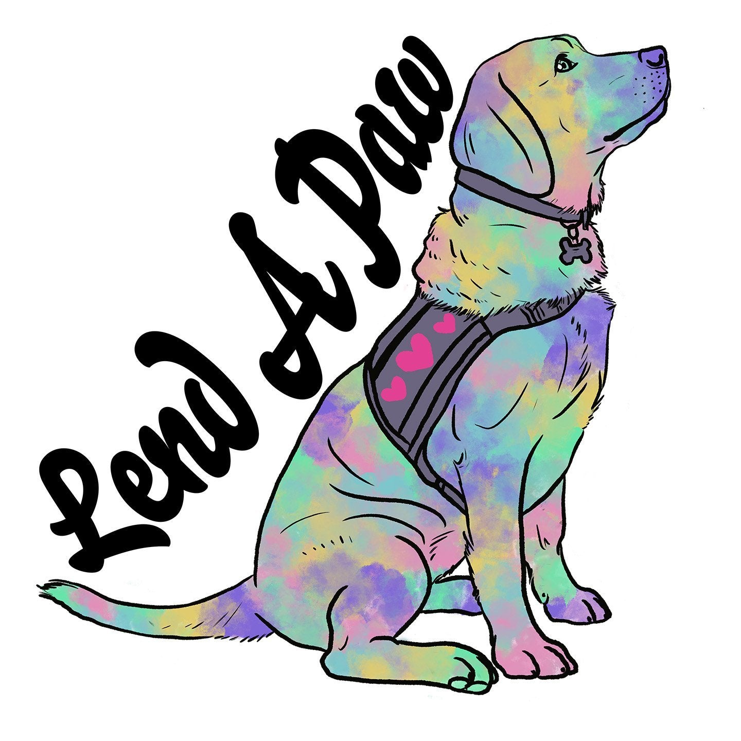 Lend a Paw Labrador Retriever - Adult Unisex Long Sleeve T-Shirt