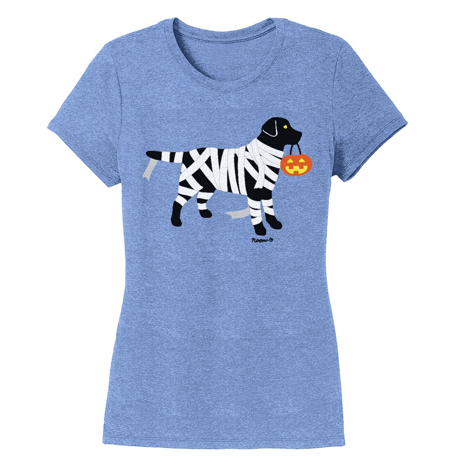 Black Lab Mummy Trick or Treater - Women's Tri-Blend T-Shirt