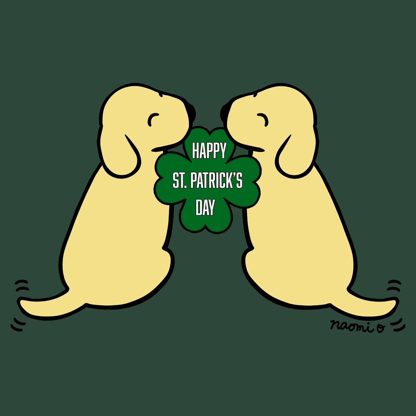 Happy St. Patrick's Day Yellow Lab Puppies - Adult Unisex T-Shirt