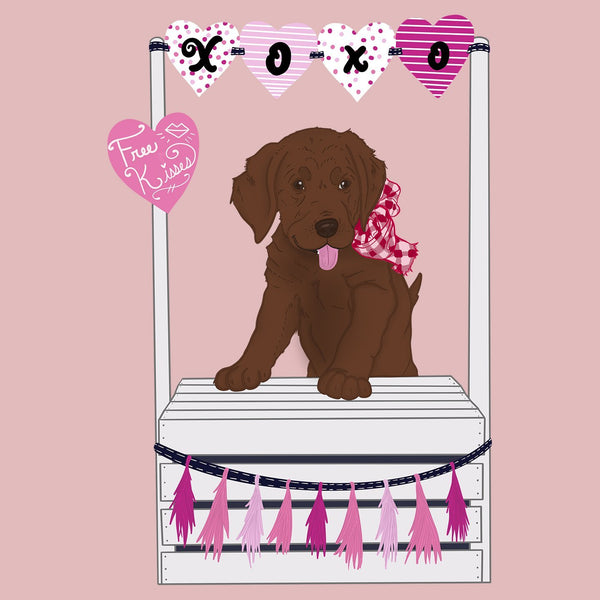 Kissing Booth Chocolate Lab - Women's Fitted T-Shirt