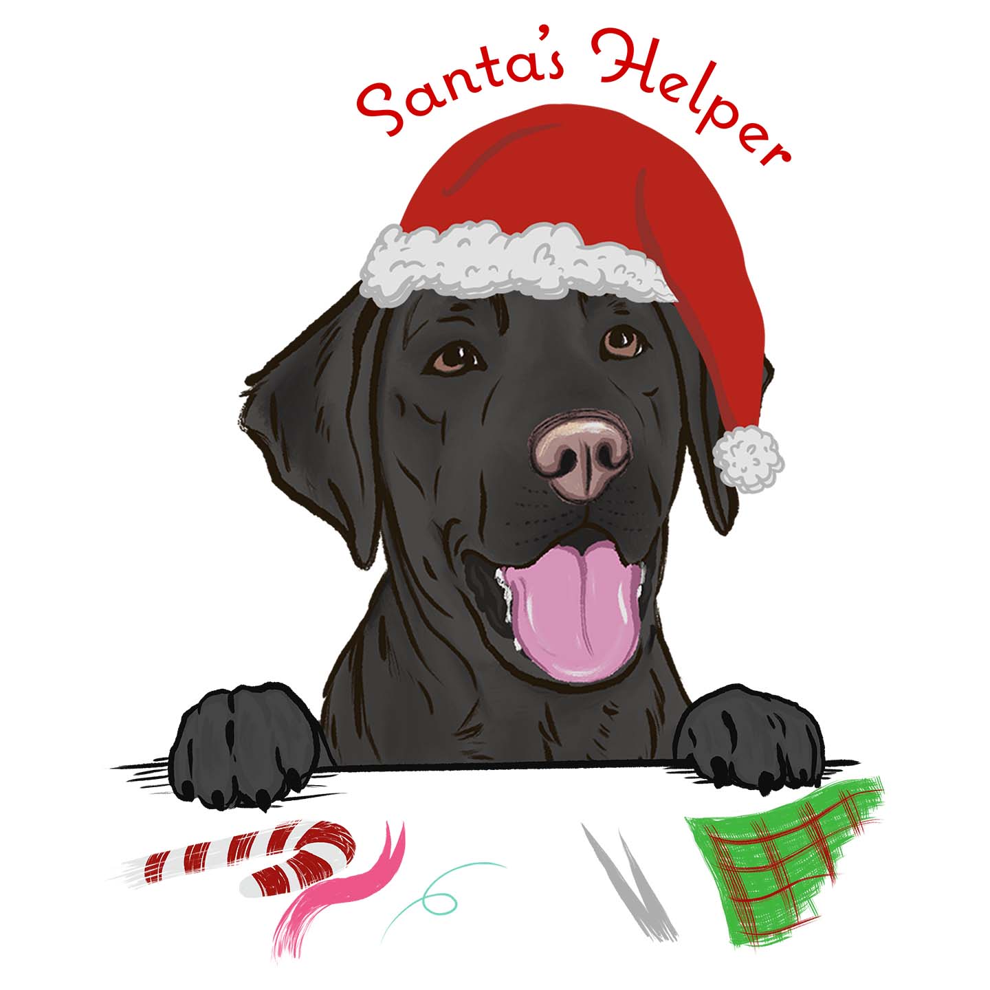 Santa Helper Black Lab - Women's Fitted T-Shirt