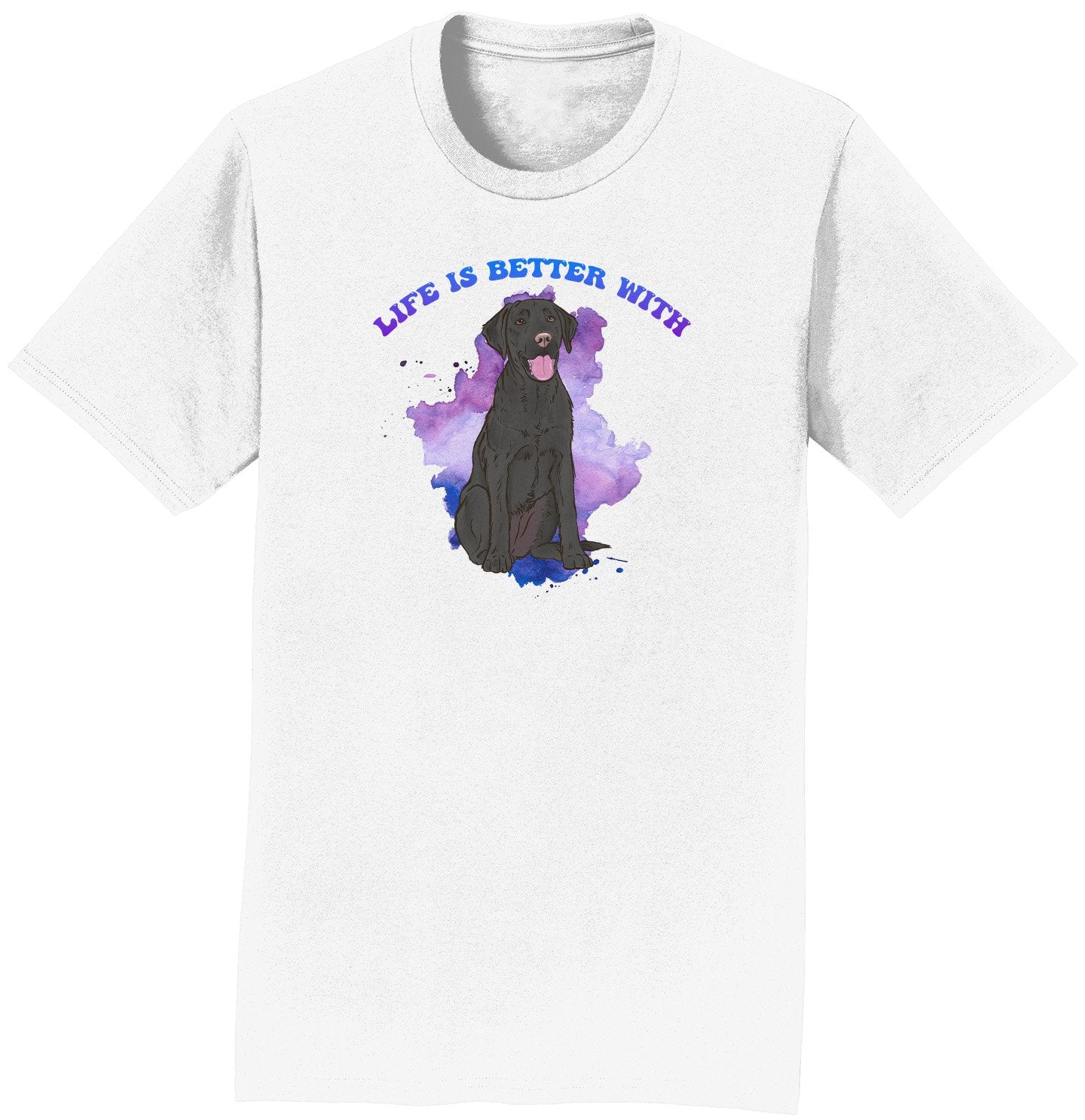 Life is Better Black Lab - Personalized Custom Adult Unisex T-Shirt