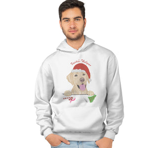 Labradors.com - Santa Helper Yellow Lab - Adult Unisex Hoodie Sweatshirt