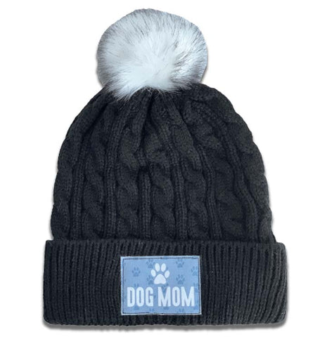 Labradors.com - Dog Mom Applique on Black - Knit Pom-Pom Hat