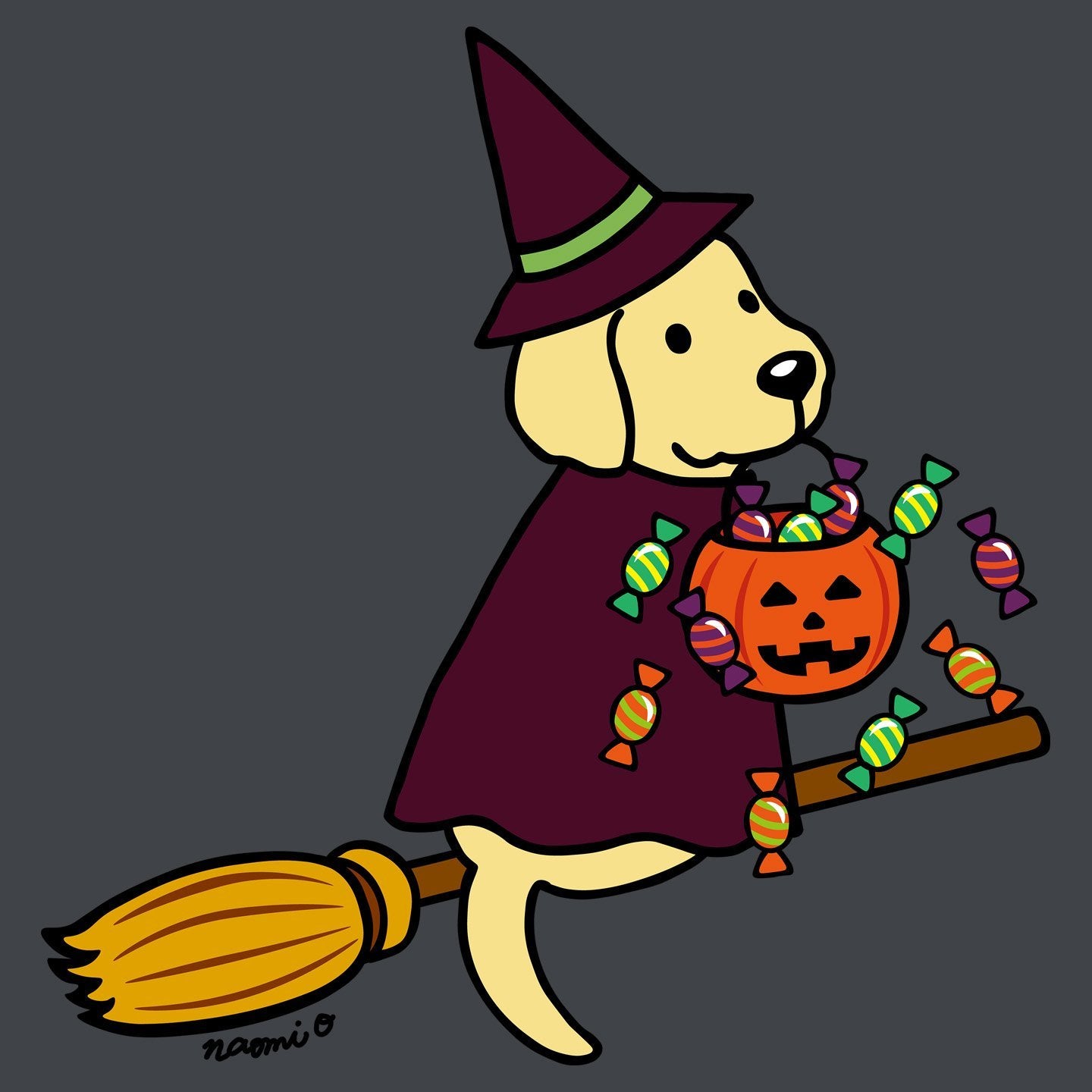 Yellow Lab Witch - Women's Fitted T-Shirt