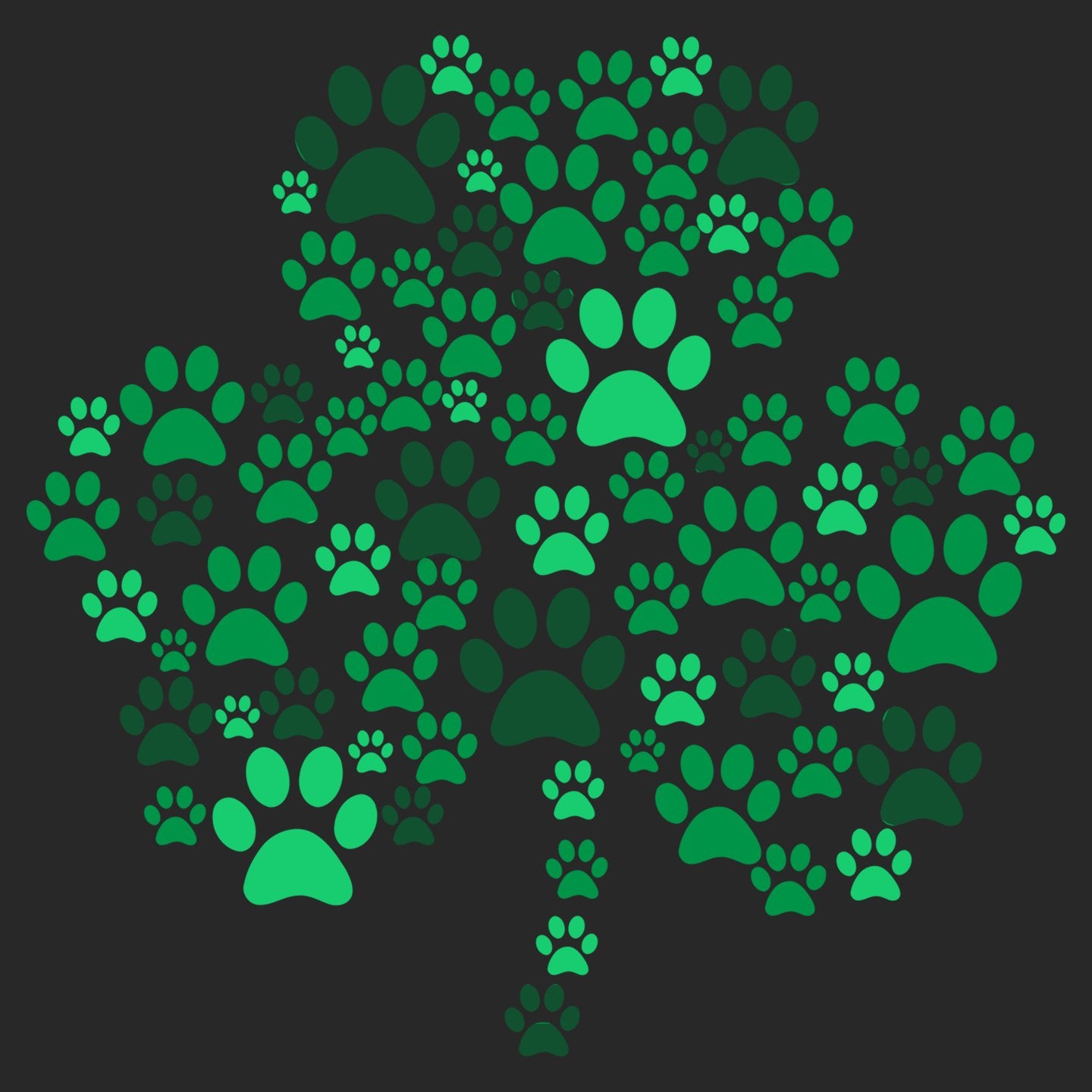 Green Lab Paw Shamrock - Adult Unisex T-Shirt