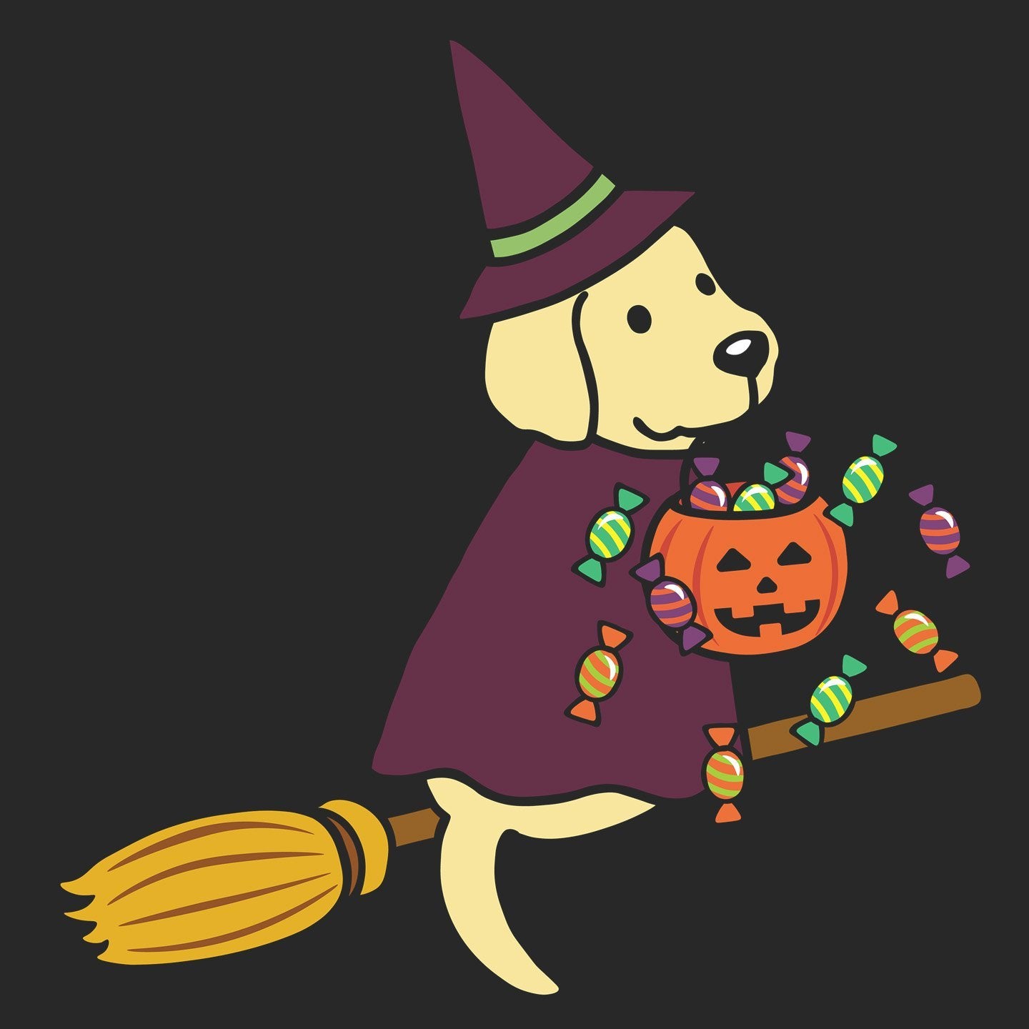 Yellow Lab Witch - Kids' Unisex Hoodie Sweatshirt