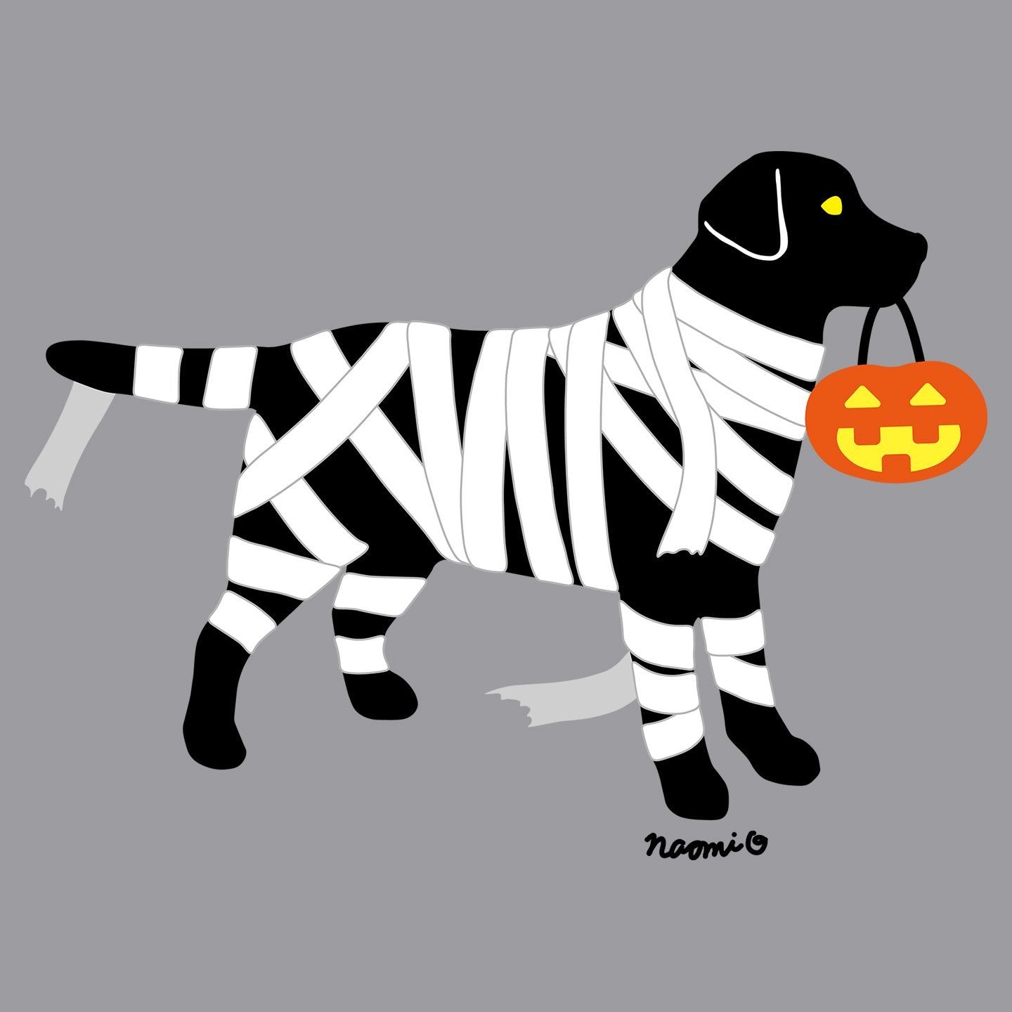 Black Lab Mummy Trick or Treater - Adult Unisex Hoodie Sweatshirt