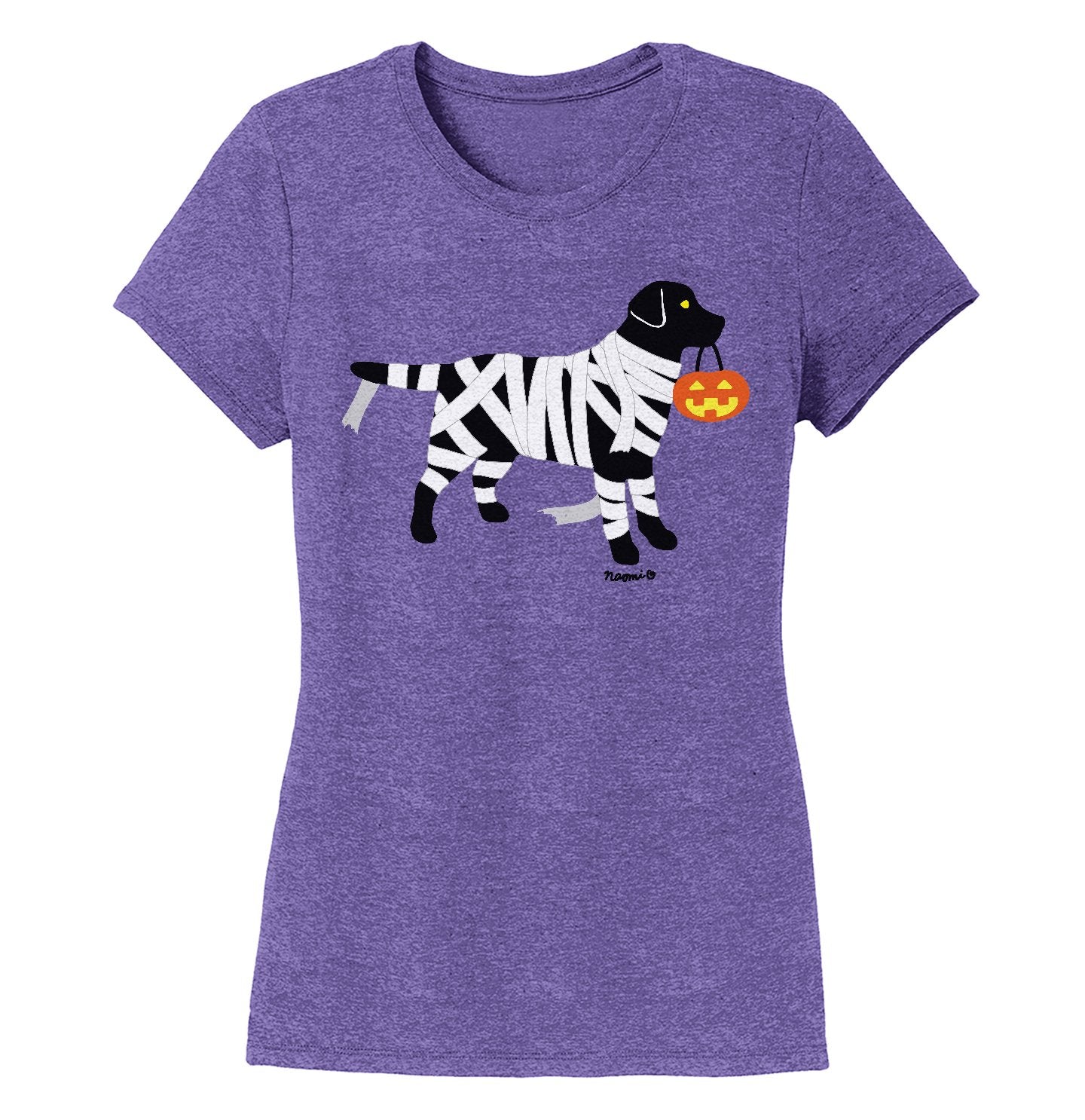 Black Lab Mummy Trick or Treater - Women's Tri-Blend T-Shirt