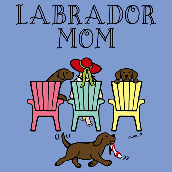 Chocolate Labrador Dog Mom - Deck Chairs Design - Women's Tri-Blend T-Shirt