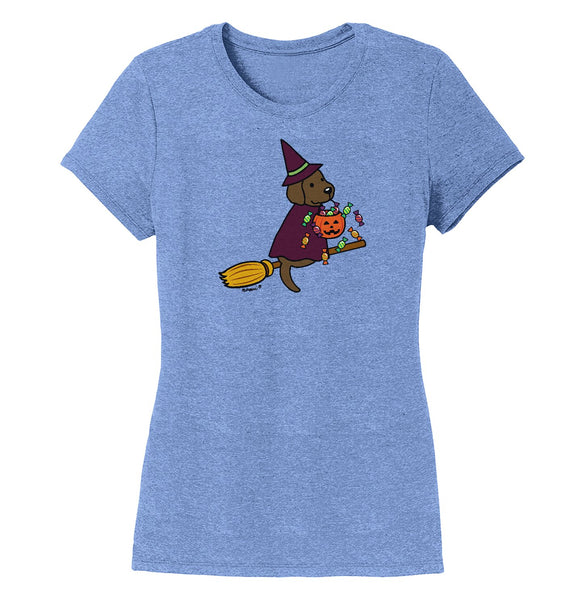 Chocolate Lab Witch - Halloween - Women's Tri-Blend T-Shirt