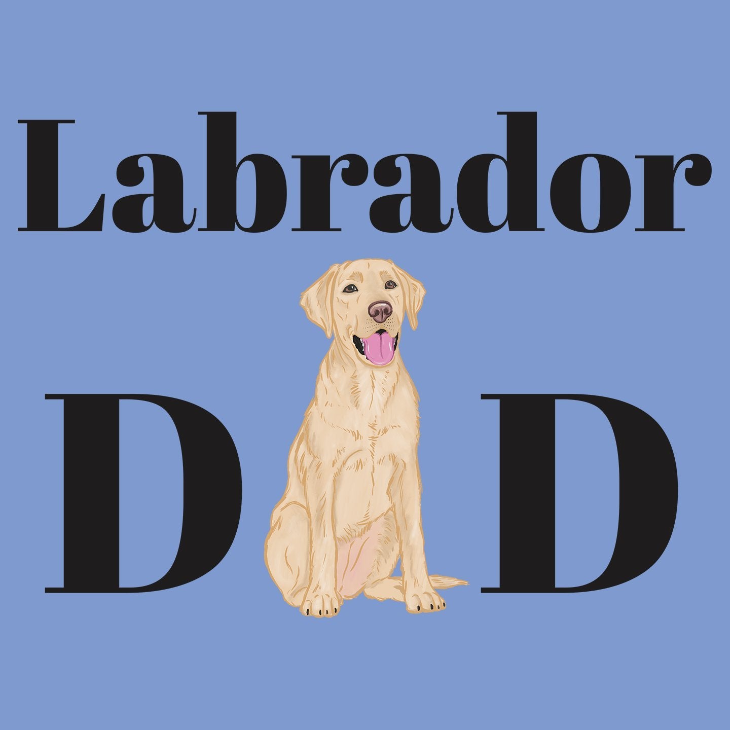 Yellow Labrador Dad Illustration - Adult Tri-Blend T-Shirt