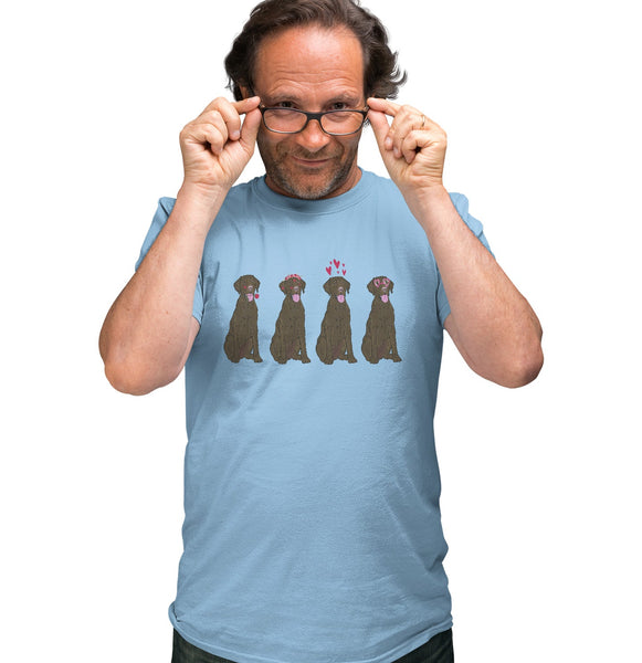 Labradors.com - Chocolate Lab Love Line Up - Adult Unisex T-Shirt