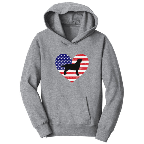 USA Flag Lab Silhouette - Kids' Hoodie Sweatshirt