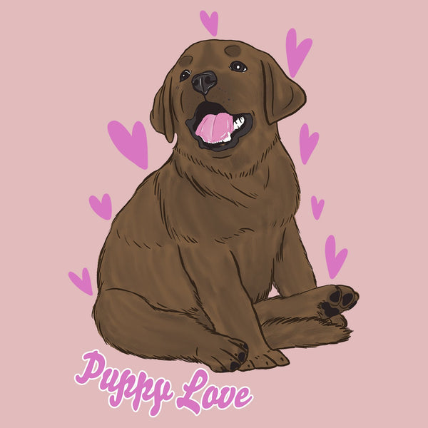 Chocolate Labrador Puppy Love - Women's Fitted T-Shirt