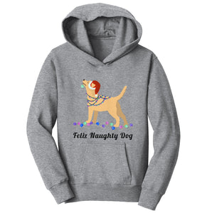 Feliz Naughty Dog Yellow Labrador- Youth Hoodie Sweatshirt
