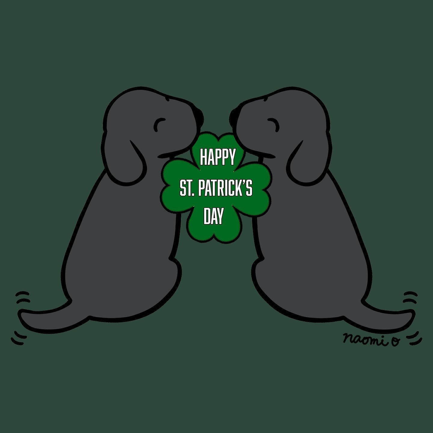 Happy St. Patrick's Day Black Lab Puppies - Adult Unisex T-Shirt