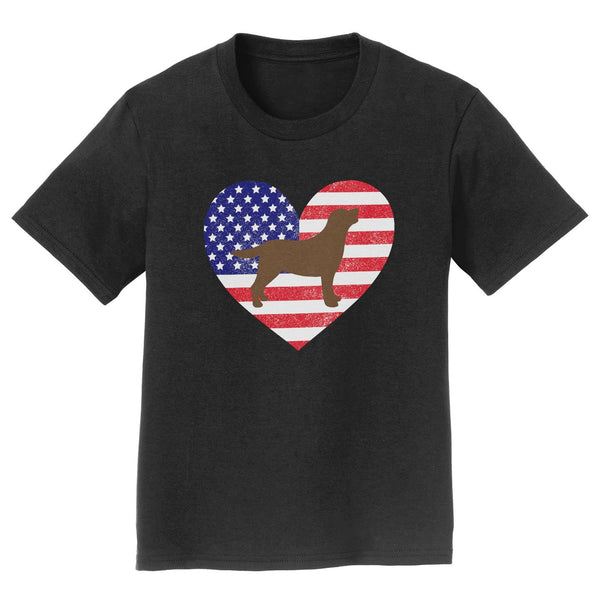 USA Flag Chocolate Lab Silhouette - Kids' Unisex T-Shirt