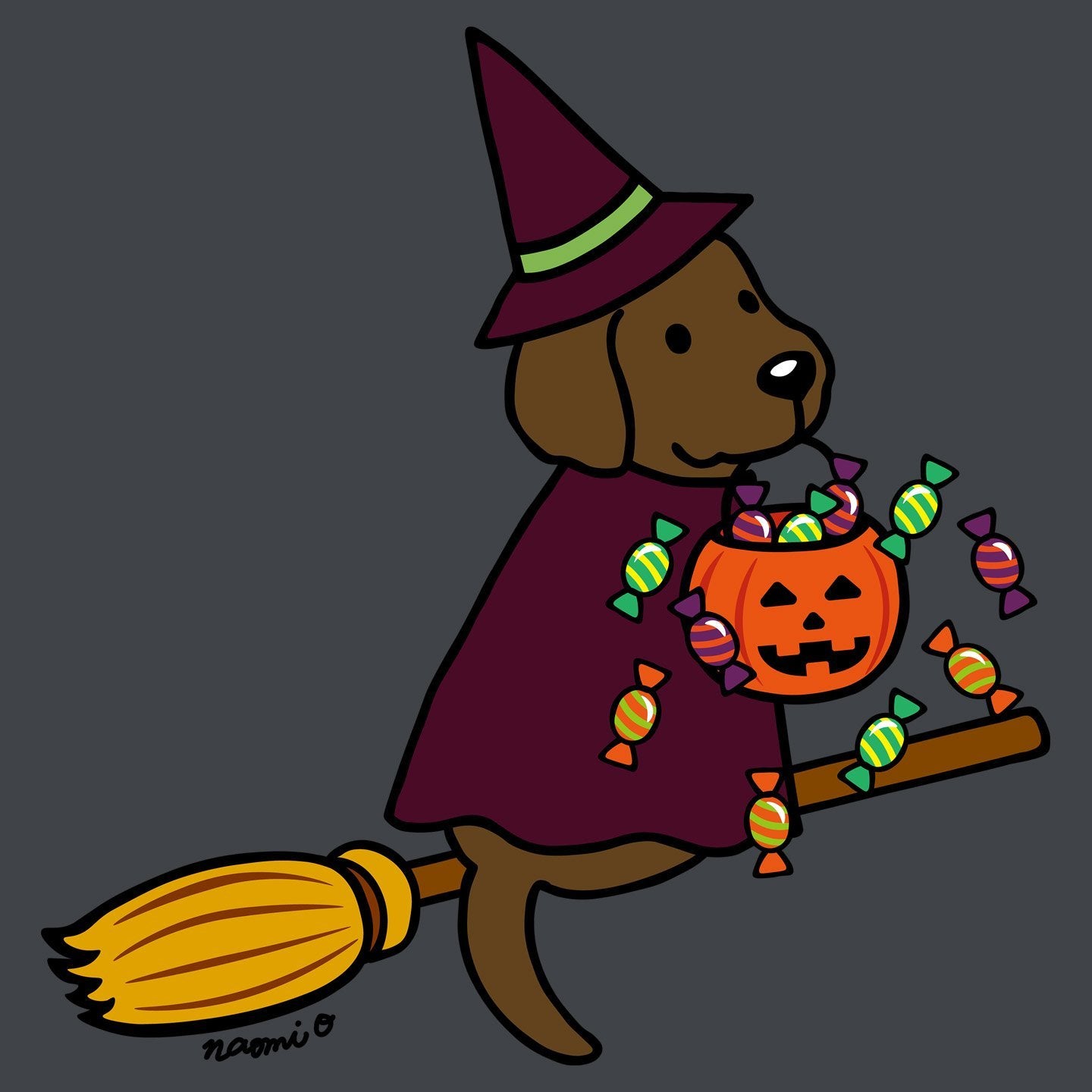 Chocolate Lab Witch - Women's Fitted T-Shirt