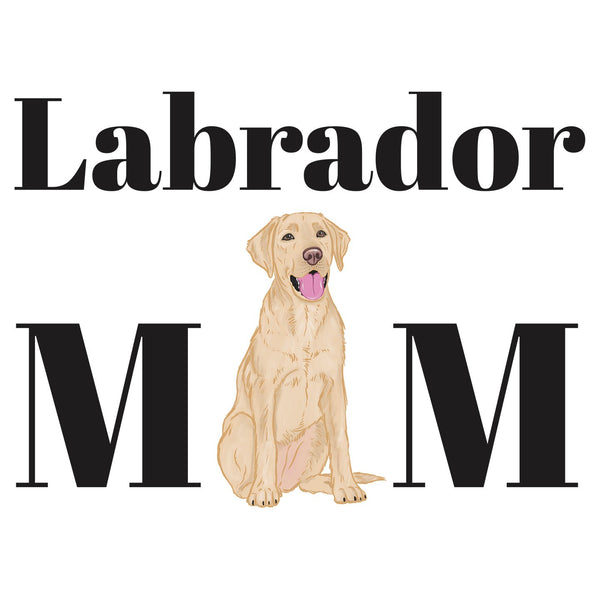 Yellow Labrador Mom Illustration - Women's V-Neck Long Sleeve T-Shirt