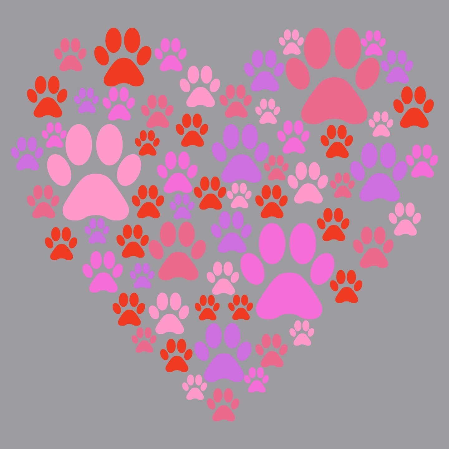 Pink Paw Heart - Adult Unisex T-Shirt