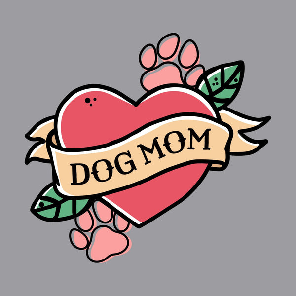Dog Mom Heart - Pocket - Adult Unisex T-Shirt