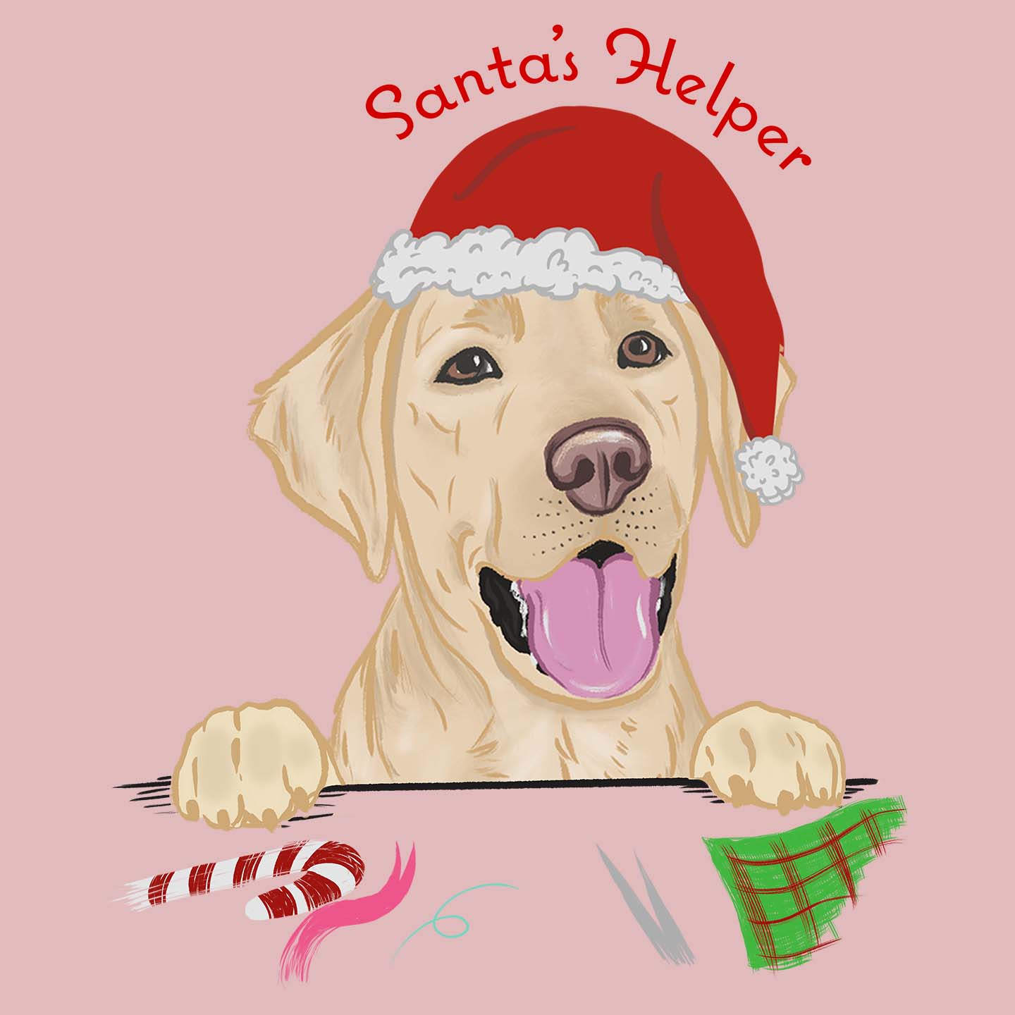 Santa Helper Yellow Lab - Women's Fitted T-Shirt