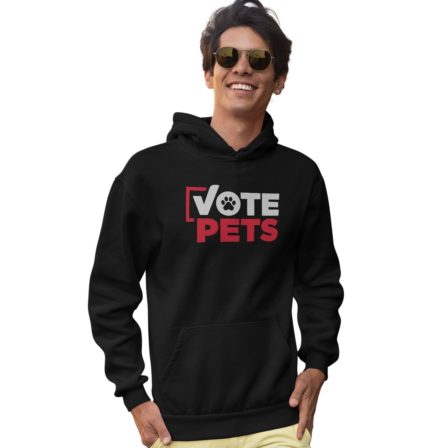 Vote Pets Stacked Logo - Adult Unisex Hoodie Sweatshirt