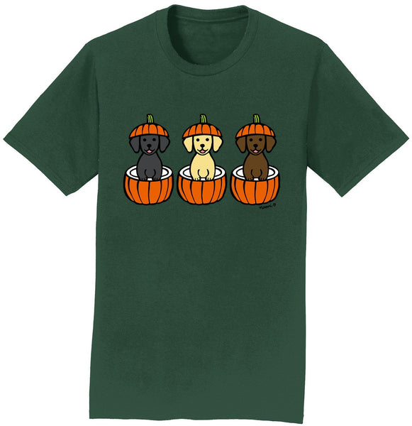 3 Pumpkin Lab Pups - Adult Unisex T-Shirt