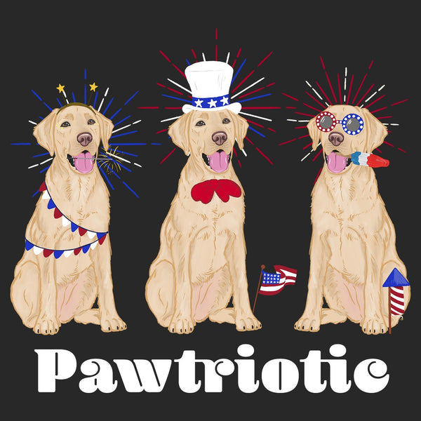 4th of July Lineup Yellow Lab - Women's V-Neck Long Sleeve T-Shirt