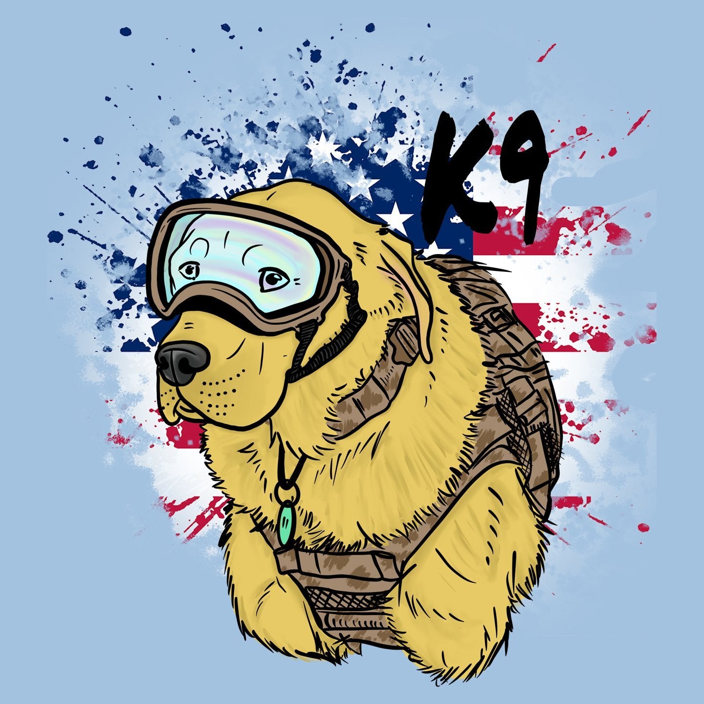 Military K9 Labrador Retriever  - Women's Fitted T-Shirt