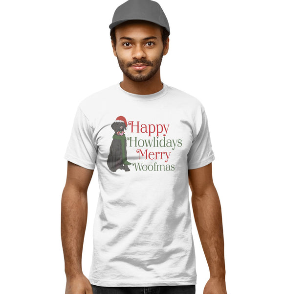 Merry Woofmas Black Lab - Adult Unisex T-Shirt