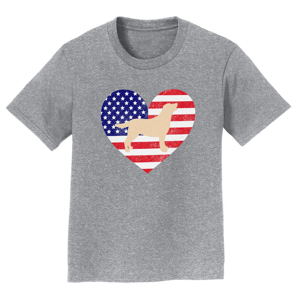 USA Flag Yellow Lab Silhouette - Kids' Unisex T-Shirt