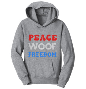 Peace Woof Freedom | Labradors | Youth Hoodie Sweatshirt