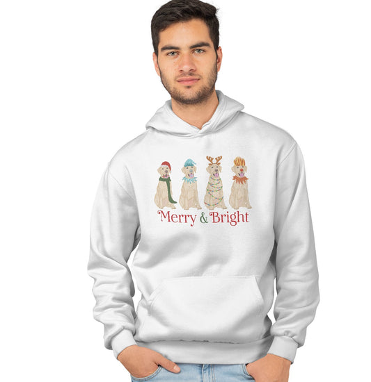 Labradors.com - Yellow Lab Christmas Line Up - Adult Unisex Hoodie Sweatshirt