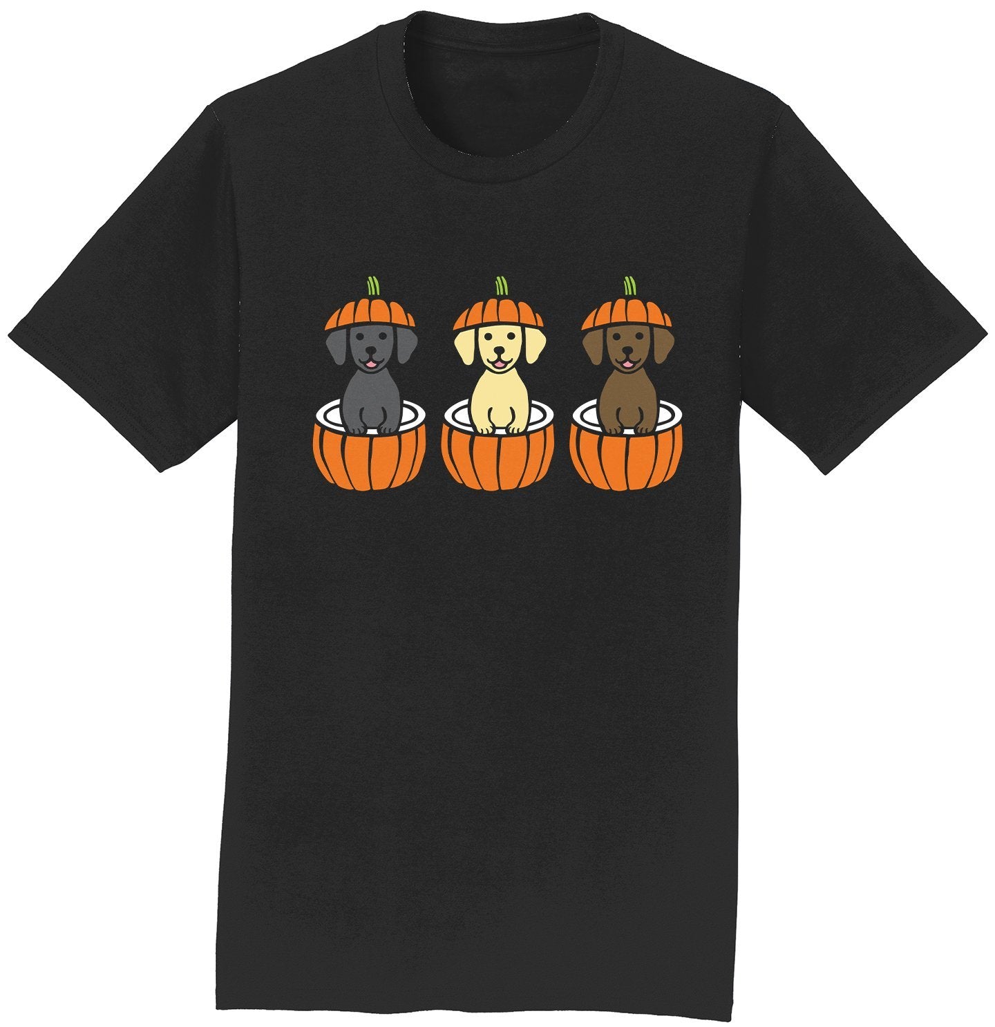 3 Pumpkin Lab Pups - Adult Unisex T-Shirt