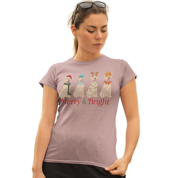 Labradors.com - Yellow Lab Christmas Line Up - Women's Fitted T-Shirt