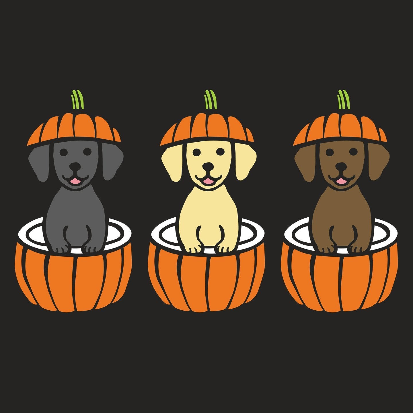 3 Pumpkin Lab Pups - Adult Tri-Blend T-Shirt