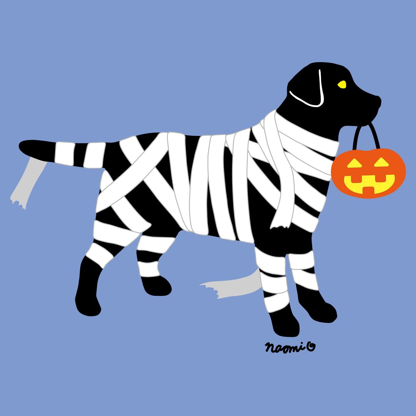 Black Lab Mummy Trick or Treater - Adult Tri-Blend T-Shirt