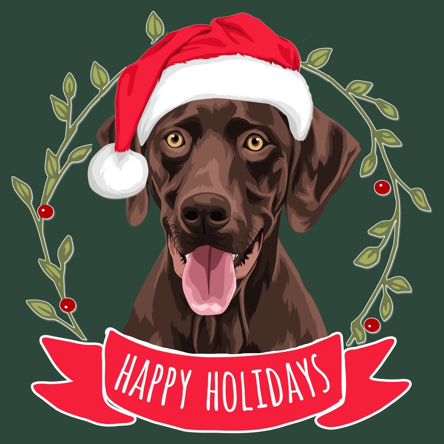 Happy Holidays Chocolate Lab - Adult Unisex T-Shirt