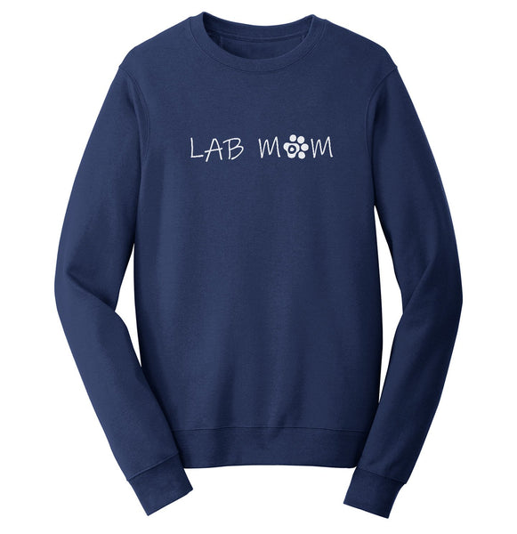 Lab Mom - Paw Text - Adult Unisex Crewneck Sweatshirt