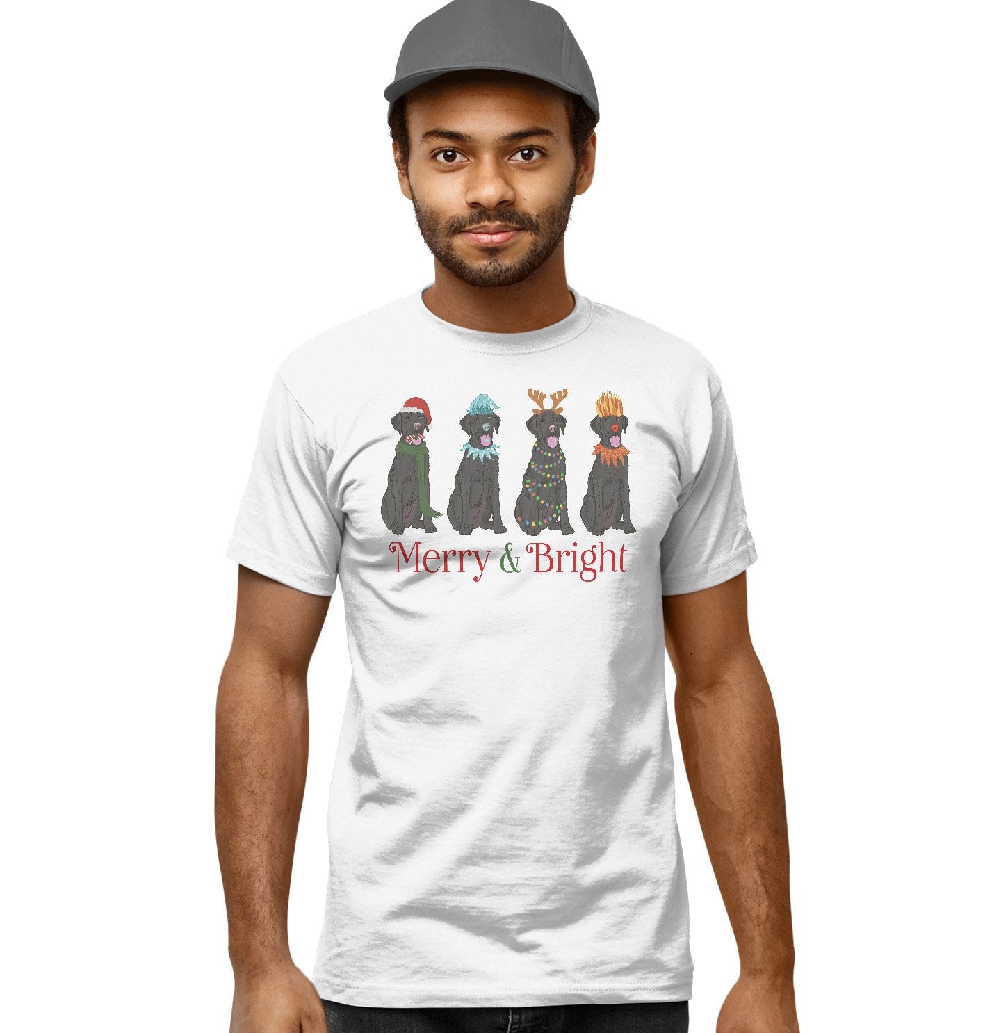 Black Lab Christmas Line Up - Adult Unisex T-Shirt