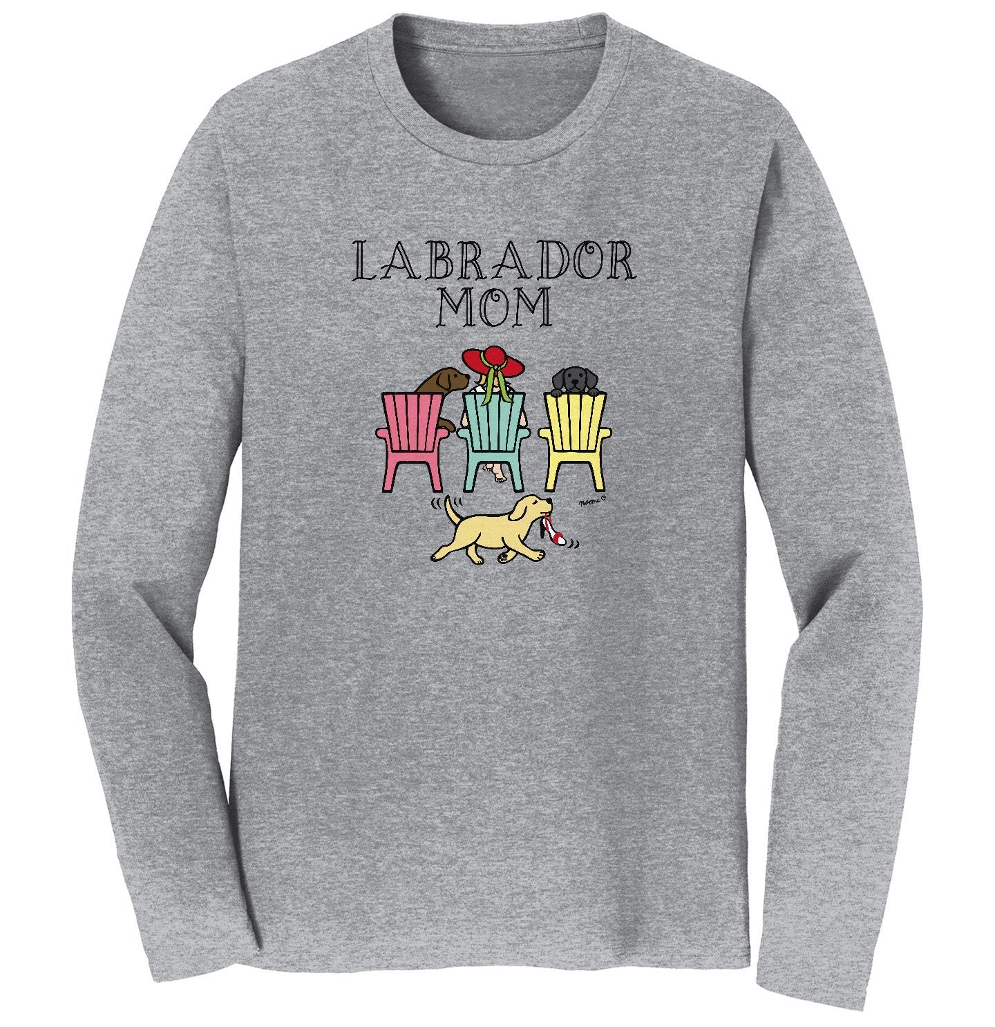 Labrador Dog Mom - Mother's Day Deck Chairs Design | Long Sleeve T-Shirt