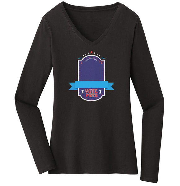Labradors.com - Vote Pets Candidate - Personalized Custom Women's V-Neck Long Sleeve T-Shirt