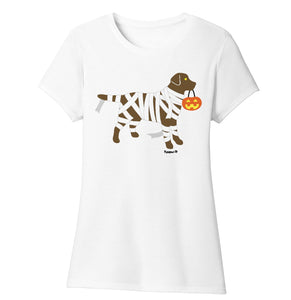 Chocolate Lab Mummy Trick or Treater - Halloween - Women's Tri-Blend T-Shirt