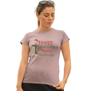 Labradors.com - Merry Woofmas Yellow Lab - Women's Fitted T-Shirt